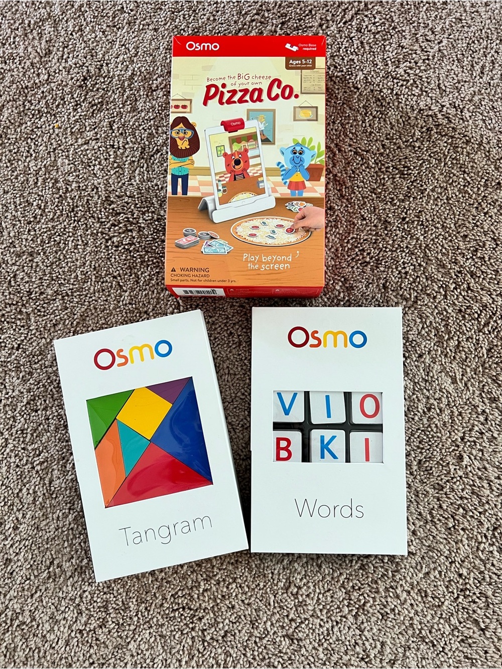 Osmo Learning game bundle -Pizza Co., Tangram & Words (Multi-Color)